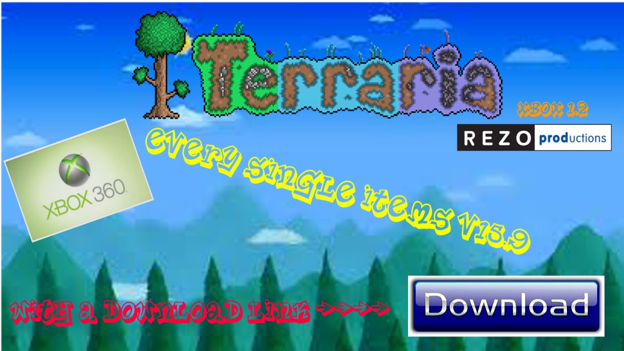 terraria xbox 360 all items map download